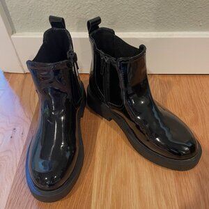 Zara Kids boots - black, patent, size 34